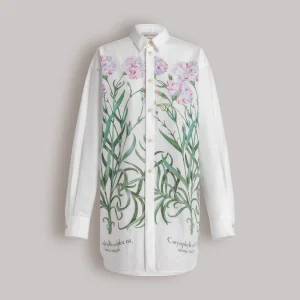 Camicia in cotone con stampa Herbarium